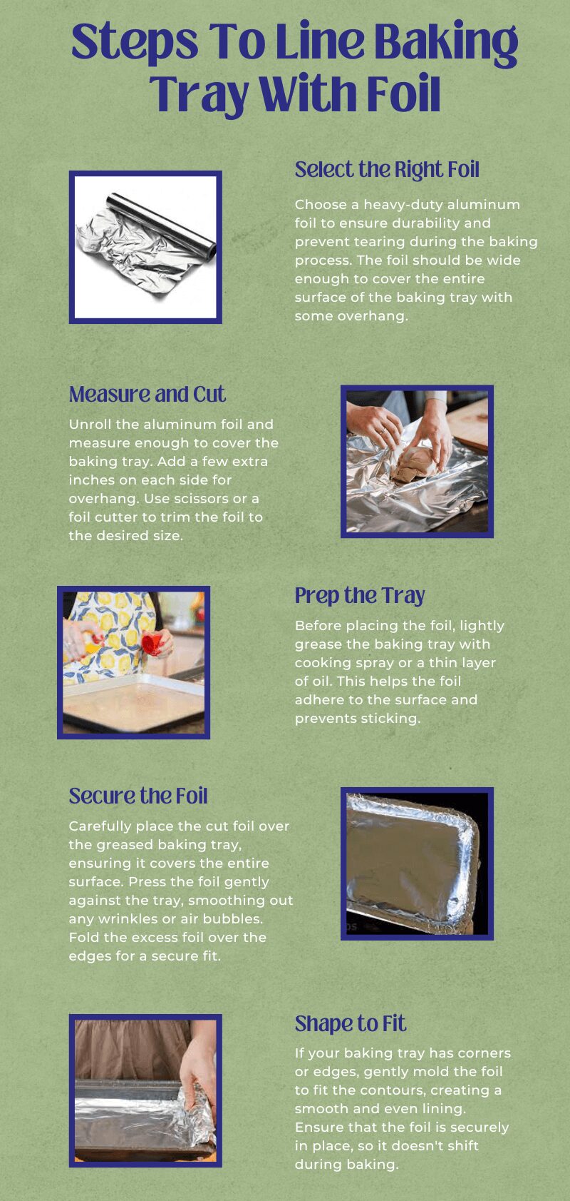 Steps To Line Baking Trays With Foil